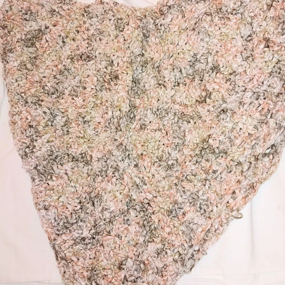 Chenille Handmade Baby Blanket Pink/Brown 30